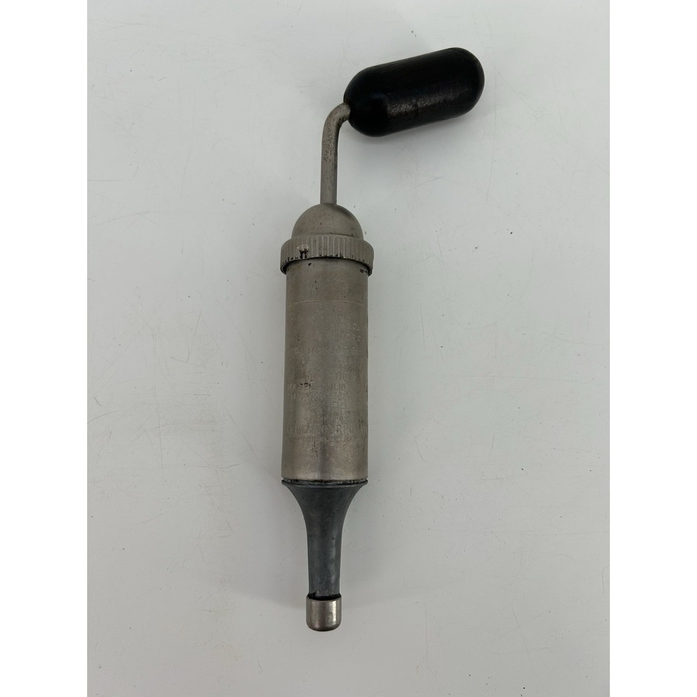 Vintage Alemite Operation Number 7-C Vacuum Grease Gun with Wood Handle